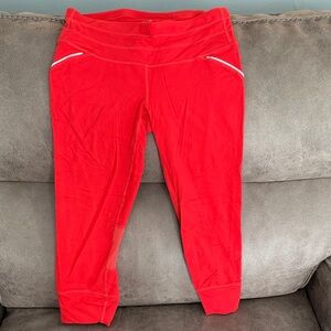 Athleta Women's Red Crop Leggings